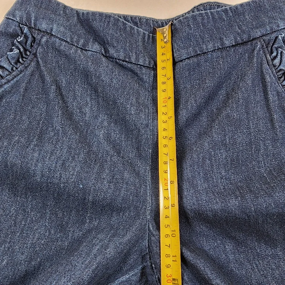 Zara Pants Womens Large Pull On Knit Denim Sweat Baggy Flare Bootcut Y2K